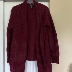 Maroon Knit Cardigan